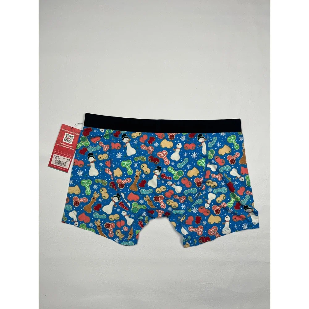 Shinesty Ball Hammock Boxer Briefs Mens XL Blue Baked Cookies Holiday Print